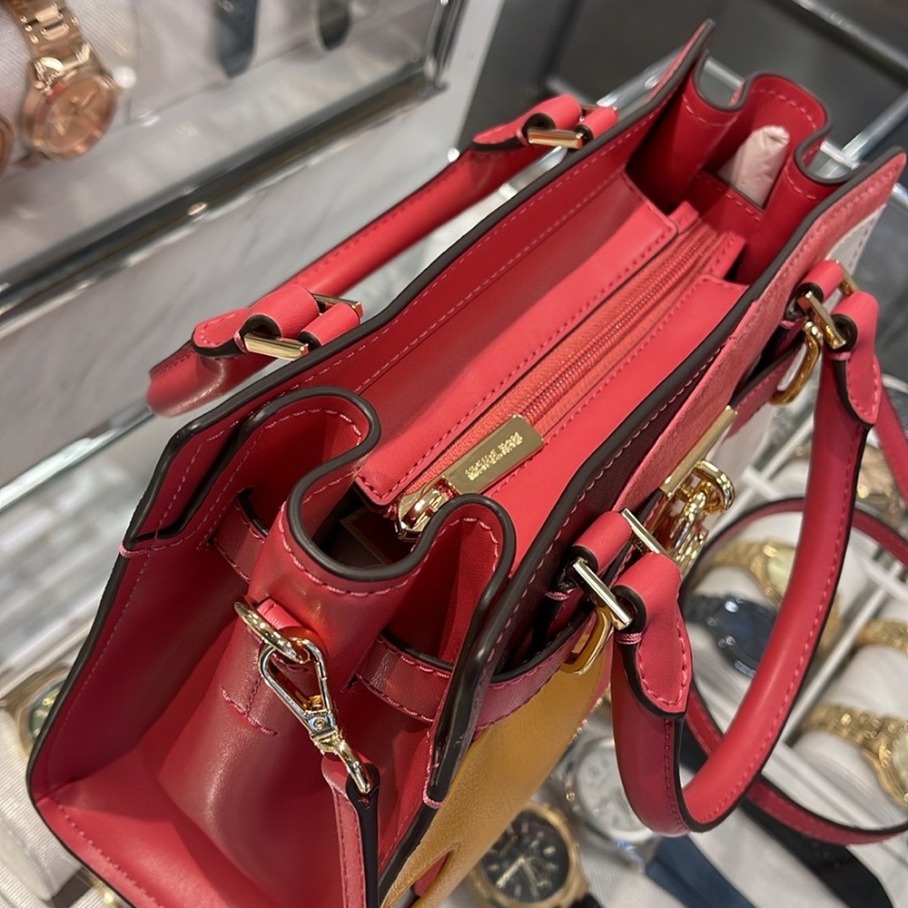 MICHAEL KORS Hamilton Small Two-Tone Satchel
COLOR LIGHT BERRY SHERBET MULTI
NWT - Picture 8 of 16